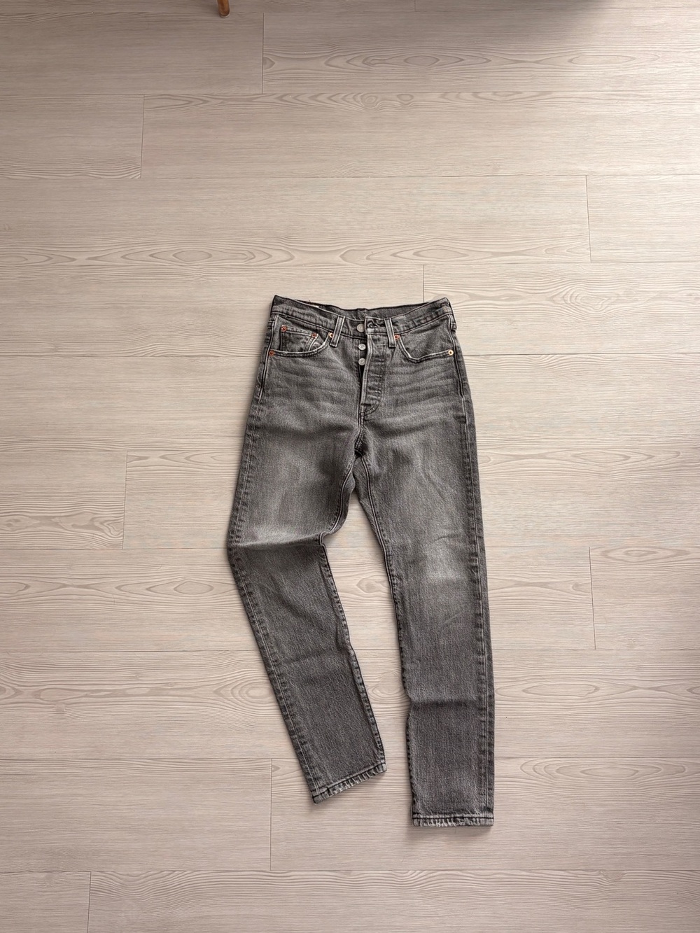 Levi's 501 S 24x28 Washed Charcoal Straight Jeans